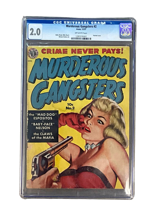 Murderous Gangsters #2 CGC 2.0 Painted Cover