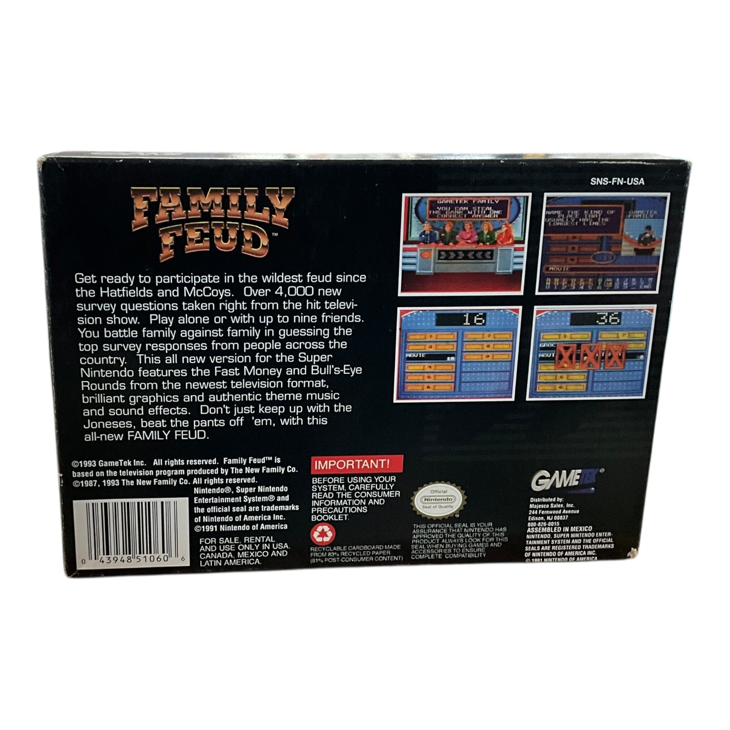 Nintendo SNES Family Feud