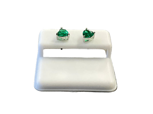 Sterling Silver Green Emerald Earrings