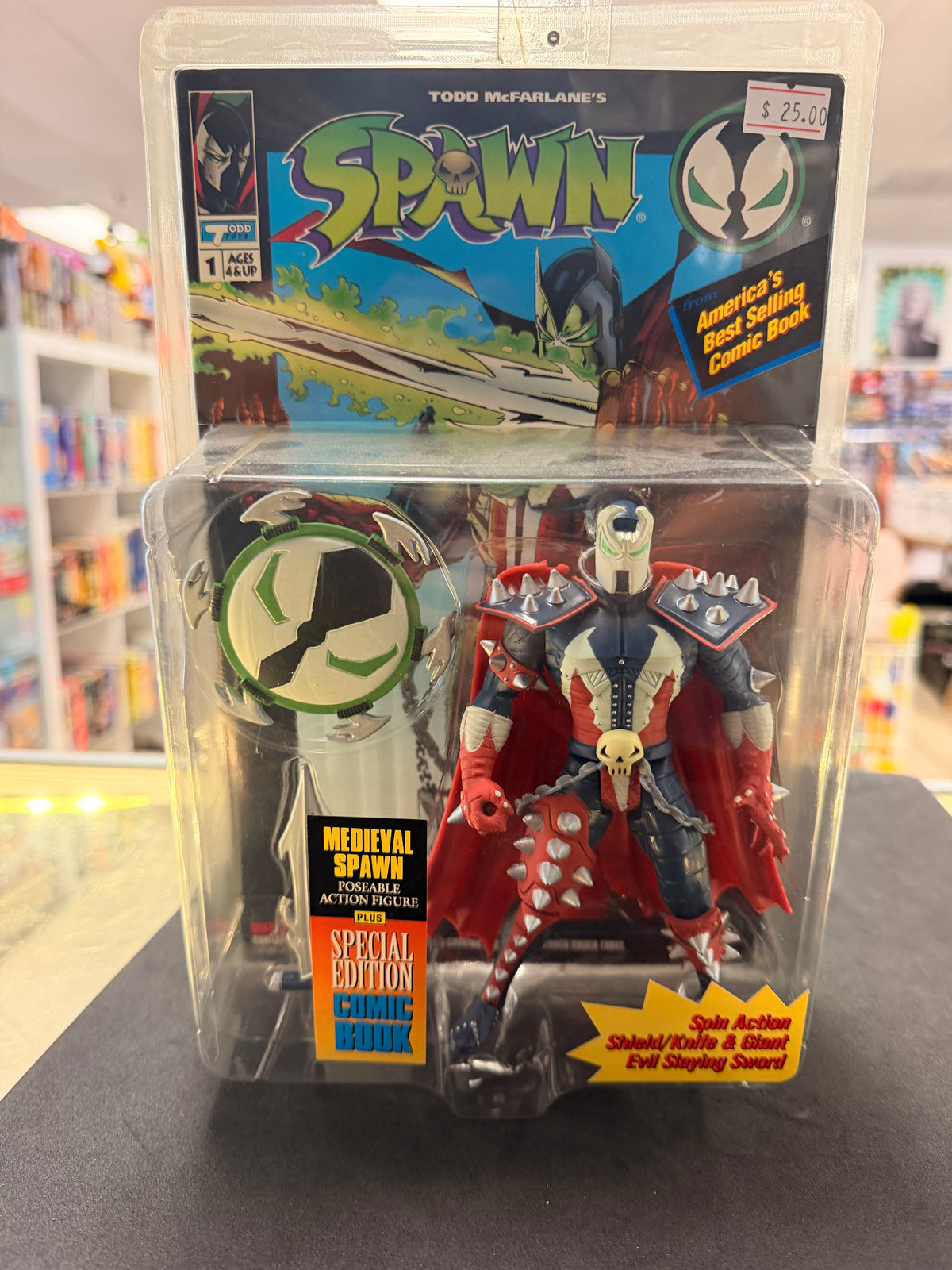 1994 Todd Mcfarlane’s Spawn Medieval Figure plus Special Edition Comic Book